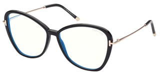 Tom Ford FT 5769-B BLUE BLOCK women Black Butterfly Eyeglasses