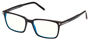 Tom Ford FT 5802-B BLUE BLOCK men Black Geometric Eyeglasses