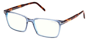 Tom Ford FT 5802-B BLUE BLOCK men Blue Geometric Eyeglasses