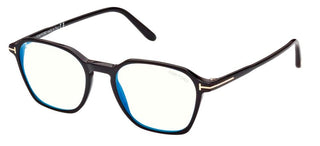 Tom Ford FT 5804-B BLUE BLOCK men Black Geometric Eyeglasses