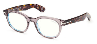 Tom Ford FT 5807-B BLUE BLOCK men Grey Geometric Eyeglasses