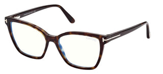 Tom Ford FT 5812-B BLUE BLOCK women Havana Butterfly Eyeglasses