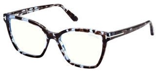 Tom Ford FT 5812-B BLUE BLOCK women Havana Butterfly Eyeglasses