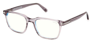 Tom Ford FT 5818-B BLUE BLOCK men Grey Geometric Eyeglasses