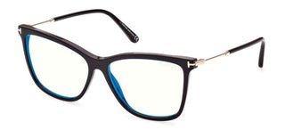 Tom Ford FT 5824-B BLUE BLOCK women Black Geometric Eyeglasses