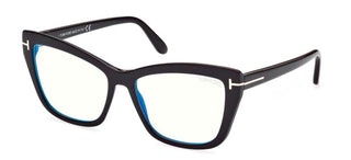 Tom Ford FT 5826-B BLUE BLOCK women Black Cat Eye Eyeglasses