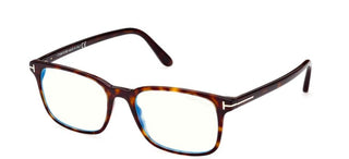 Tom Ford FT 5831-B BLUE BLOCK men Havana Geometric Eyeglasses