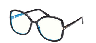 Tom Ford FT 5845-B BLUE BLOCK women Black Butterfly Eyeglasses