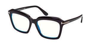 Tom Ford FT 5847-B BLUE BLOCK women Black Geometric Eyeglasses