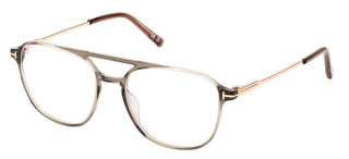 Tom Ford FT 5874-B BLUE BLOCK men Green Geometric Eyeglasses