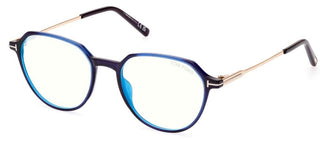 Tom Ford FT 5875-B BLUE BLOCK men Blue Geometric Eyeglasses