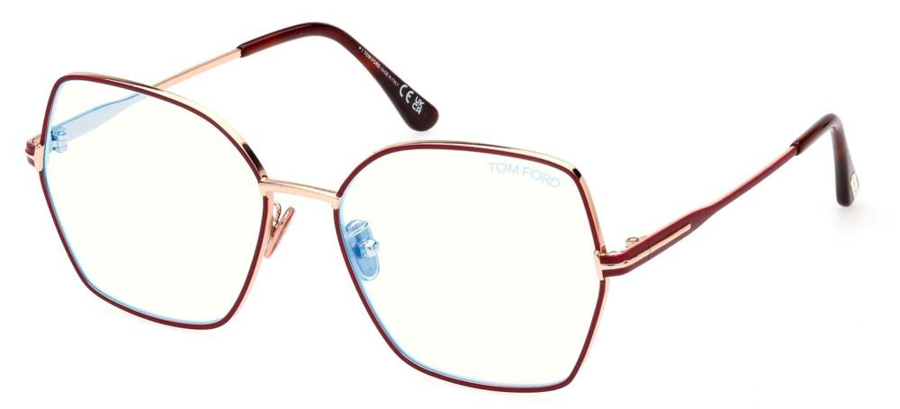 Tom Ford Ft 5876-b Blue Block Women Red Butterfly Eyeglasses