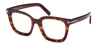 Tom Ford FT 5880-B BLUE BLOCK women Havana Squared Eyeglasses