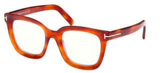 Tom Ford FT 5880-B BLUE BLOCK women Havana Squared Eyeglasses