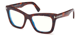 Tom Ford FT 5881-B BLUE BLOCK women Havana Cat Eye Eyeglasses