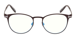 Tom Ford FT 5936-B BLUE BLOCK men Ruthenium Round Eyeglasses