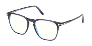 Tom Ford FT 5937-B BLUE BLOCK men Blue Geometric Eyeglasses