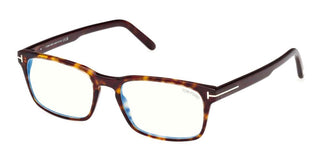 Tom Ford FT 5938-B BLUE BLOCK men Havana Geometric Eyeglasses