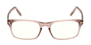 Tom Ford FT 5938-B BLUE BLOCK men Brown Geometric Eyeglasses