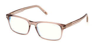 Tom Ford FT 5938-B BLUE BLOCK men Brown Geometric Eyeglasses
