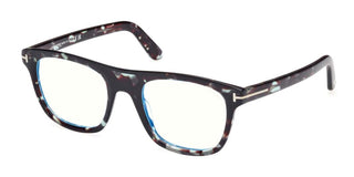 Tom Ford FT 5939-B BLUE BLOCK men Havana Geometric Eyeglasses