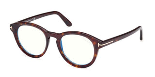 Tom Ford FT 5940-B BLUE BLOCK unisex Havana Round Eyeglasses
