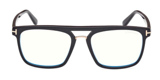 Tom Ford FT 5942-B BLUE BLOCK men Black Geometric Eyeglasses