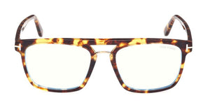 Tom Ford FT 5942-B BLUE BLOCK men Havana Geometric Eyeglasses