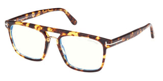 Tom Ford FT 5942-B BLUE BLOCK men Havana Geometric Eyeglasses