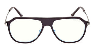 Tom Ford FT 5943-B BLUE BLOCK men Brown Pilot Eyeglasses