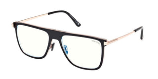 Tom Ford FT 5944-B BLUE BLOCK men Black Geometric Eyeglasses