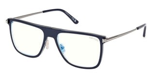Tom Ford FT 5944-B BLUE BLOCK men Blue Geometric Eyeglasses