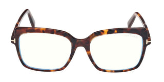 Tom Ford FT 5947-B BLUE BLOCK unisex Havana Geometric Eyeglasses