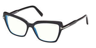 Tom Ford FT 5948-B BLUE BLOCK women Black Cat Eye Eyeglasses