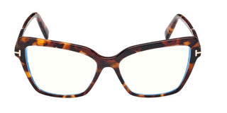 Tom Ford FT 5948-B BLUE BLOCK women Havana Cat Eye Eyeglasses