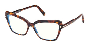Tom Ford FT 5948-B BLUE BLOCK women Havana Cat Eye Eyeglasses