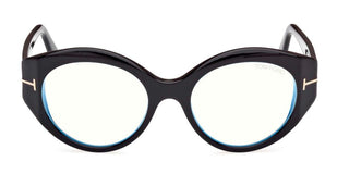 Tom Ford FT 5950-B BLUE BLOCK women Black Round Eyeglasses