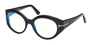 Tom Ford FT 5950-B BLUE BLOCK women Black Round Eyeglasses