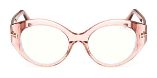 Tom Ford FT 5950-B BLUE BLOCK women Pink Round Eyeglasses