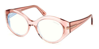 Tom Ford FT 5950-B BLUE BLOCK women Pink Round Eyeglasses