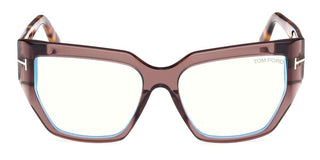 Tom Ford FT 5951-B BLUE BLOCK women Brown Geometric Eyeglasses