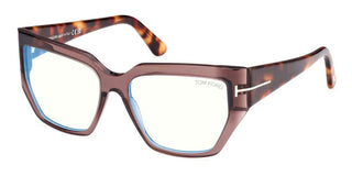 Tom Ford FT 5951-B BLUE BLOCK women Brown Geometric Eyeglasses