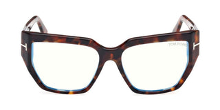 Tom Ford FT 5951-B BLUE BLOCK women Havana Geometric Eyeglasses