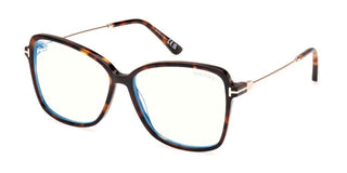 Tom Ford FT 5953-B BLUE BLOCK women Havana Butterfly Eyeglasses
