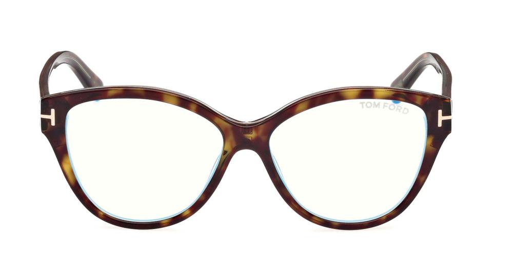 Tom Ford FT 5954 B BLUE FILTER women Havana Cat Eye Eyeglasses Otticanet USA