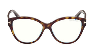 Tom Ford FT 5954-B BLUE FILTER women Havana Cat Eye Eyeglasses