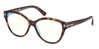 Tom Ford FT 5954-B BLUE FILTER women Havana Cat Eye Eyeglasses