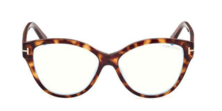 Tom Ford FT 5954-B BLUE FILTER women Havana Cat Eye Eyeglasses