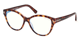 Tom Ford FT 5954-B BLUE FILTER women Havana Cat Eye Eyeglasses