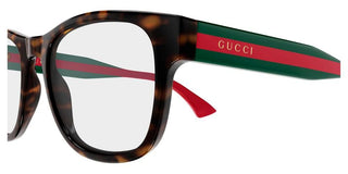 Gucci GG0004ONN men Havana Squared Eyeglasses